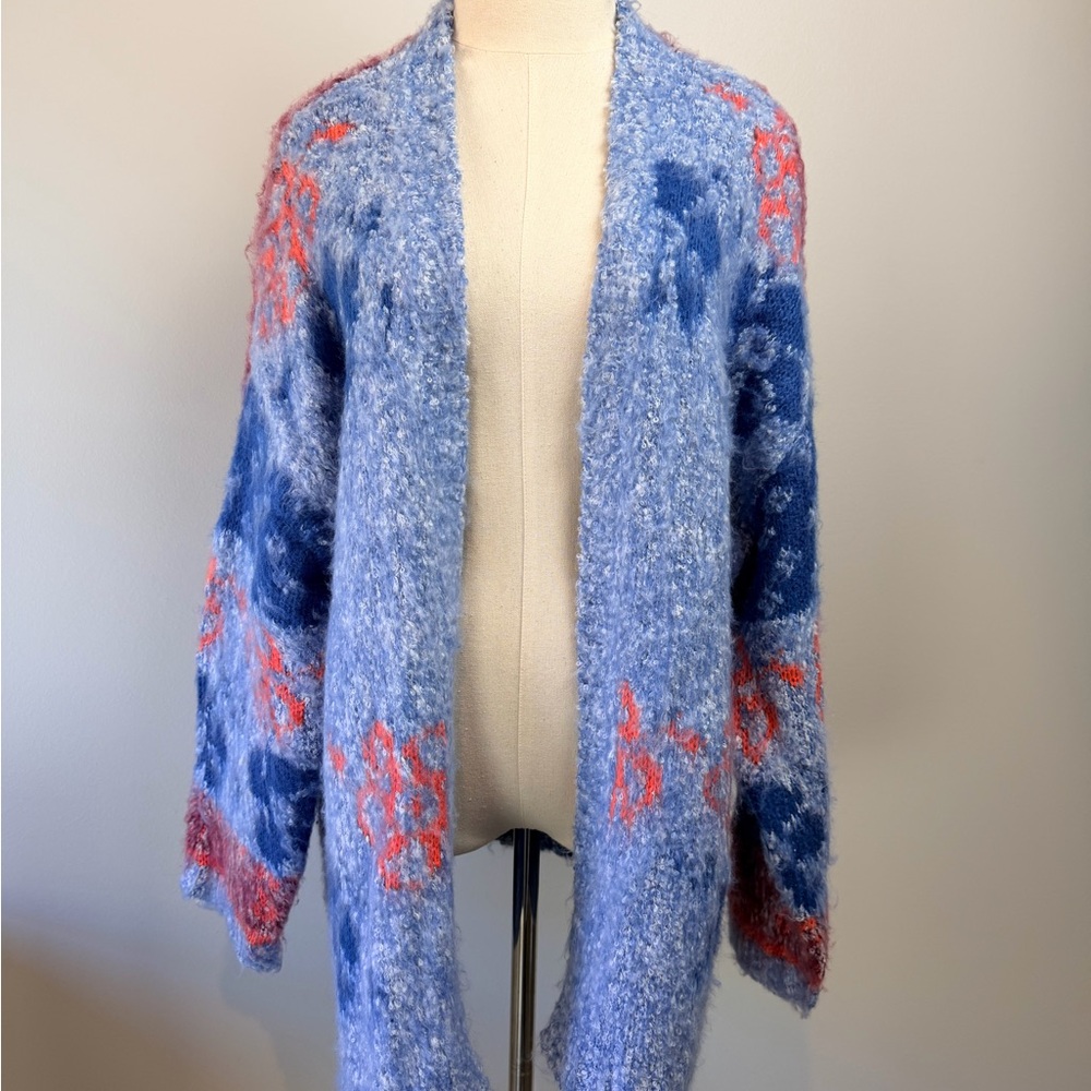 &merci  Blue and Pink Women's Cardigan